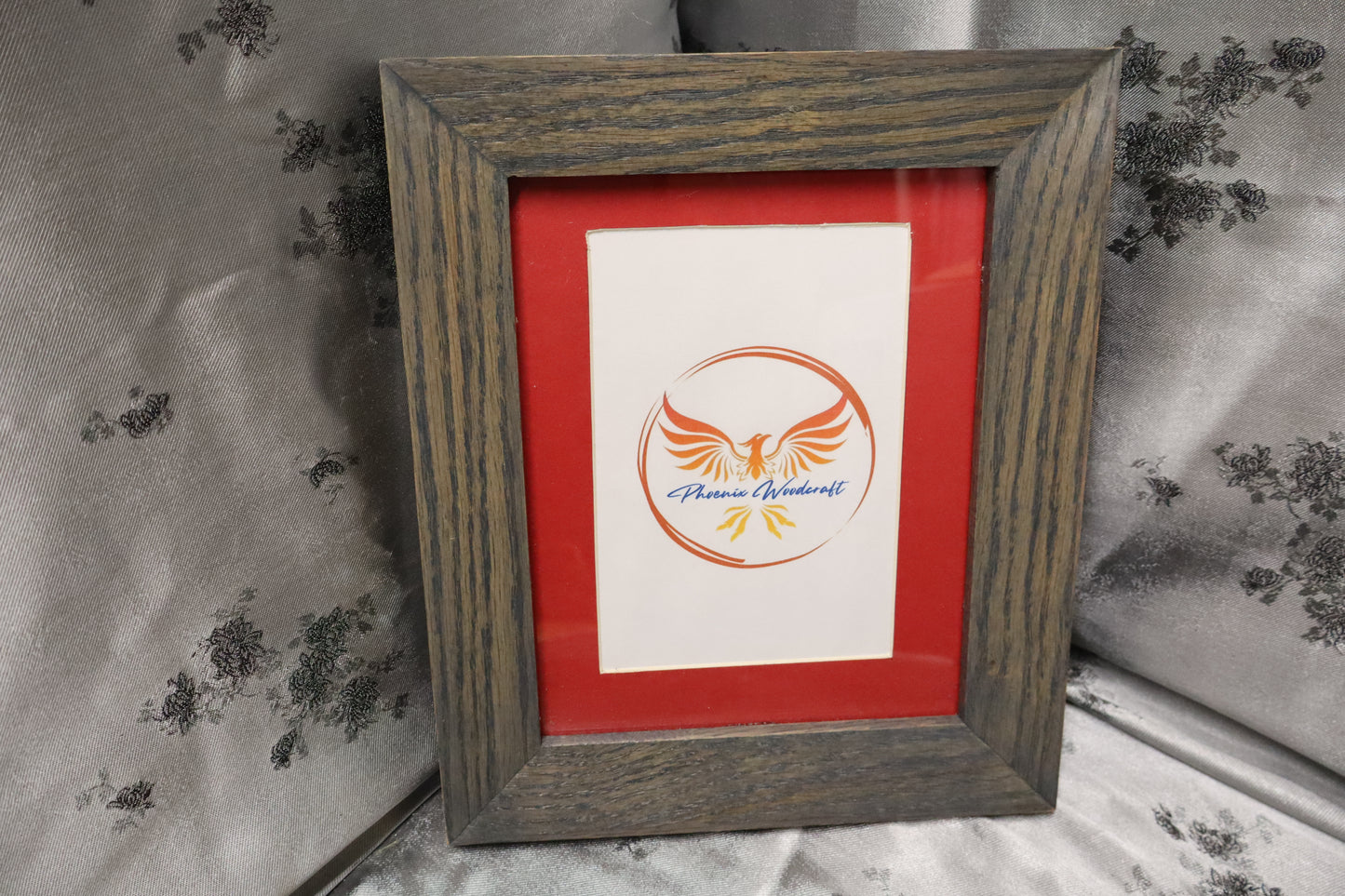 7x9 Red Oak Picture Frame with 5x7 Red Mat (#23)