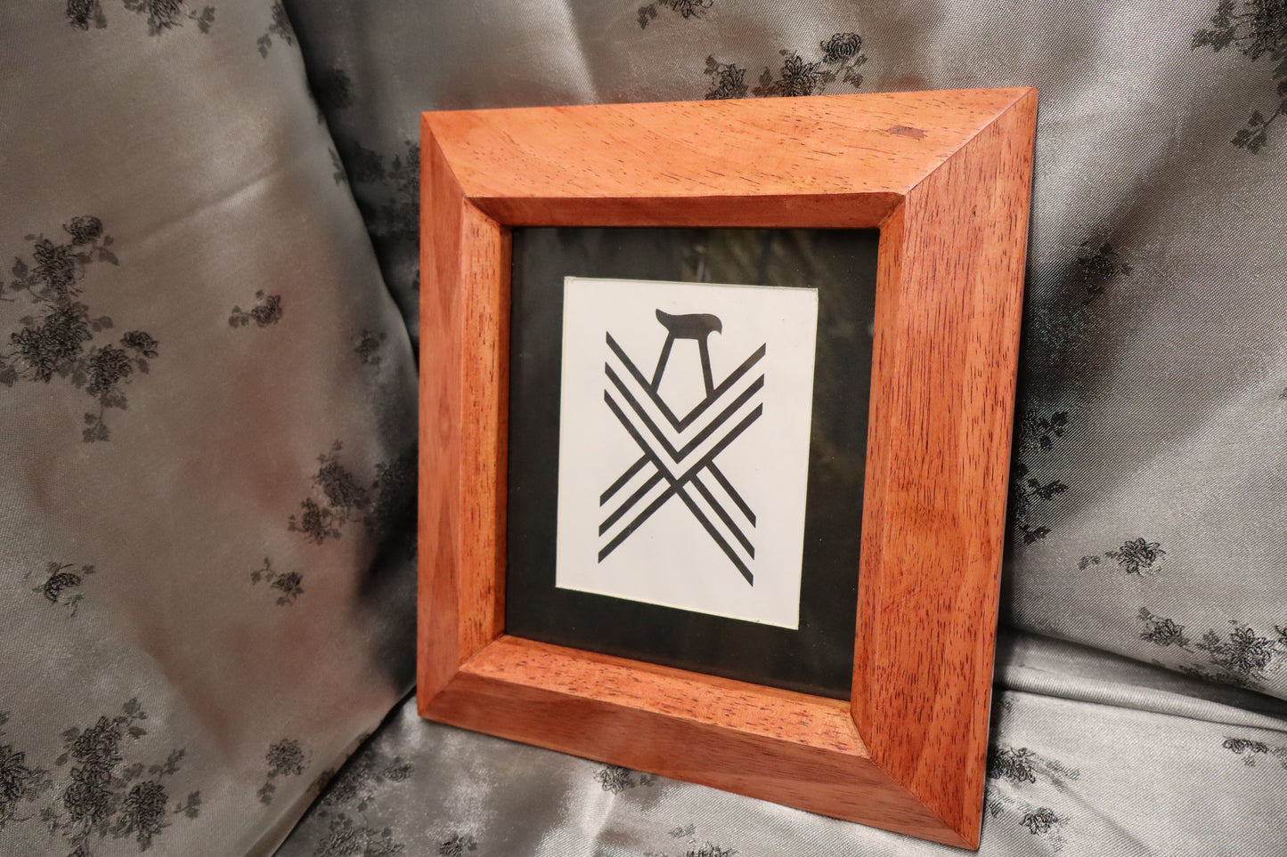 7x8 Maple Picture Frame with Red stain and 5x6 mat (#27)