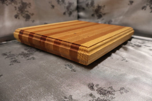 Red Oak and Cherry Cutting Board with Ogee Edges (#87)