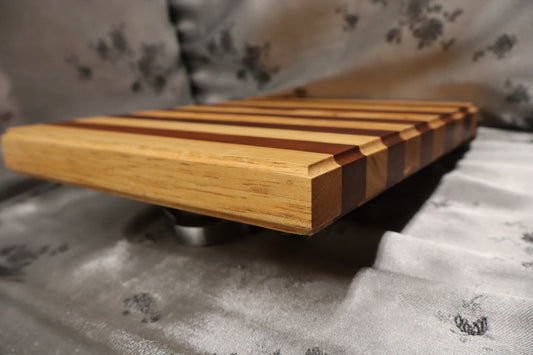 Brazilian Cherry and Maple Cutting Board with Ogee Edge (#100)