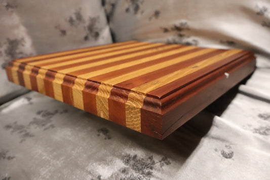 Red Oak and Cherry Cutting Board with Double Ogee Edge (#110)