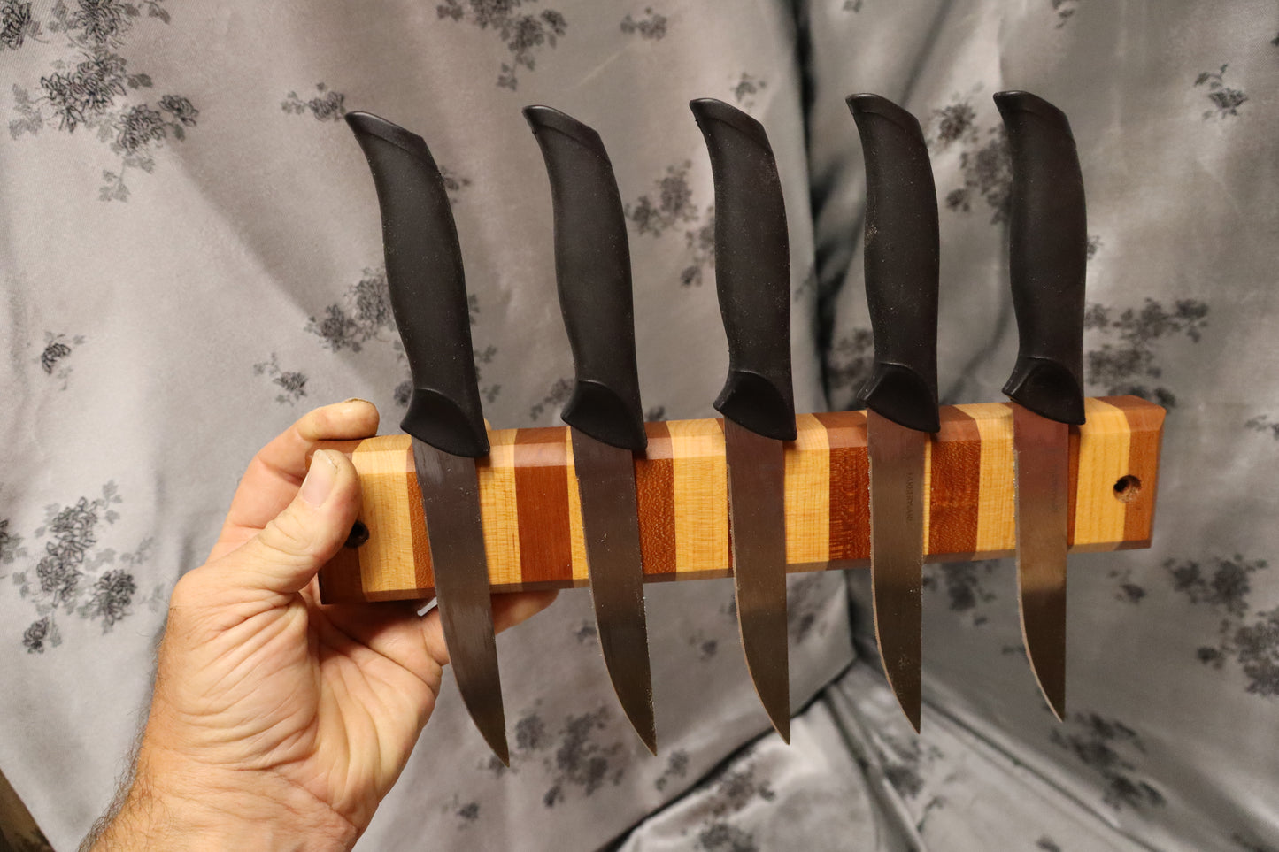 American Cherry and Maple Magnetic Knife Strip (#3)