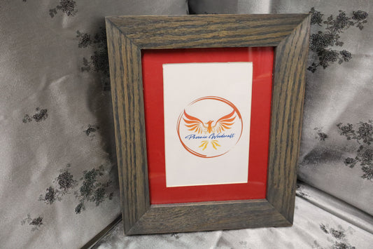 7x9 Red Oak Picture Frame with 5x7 Red Mat (#23)