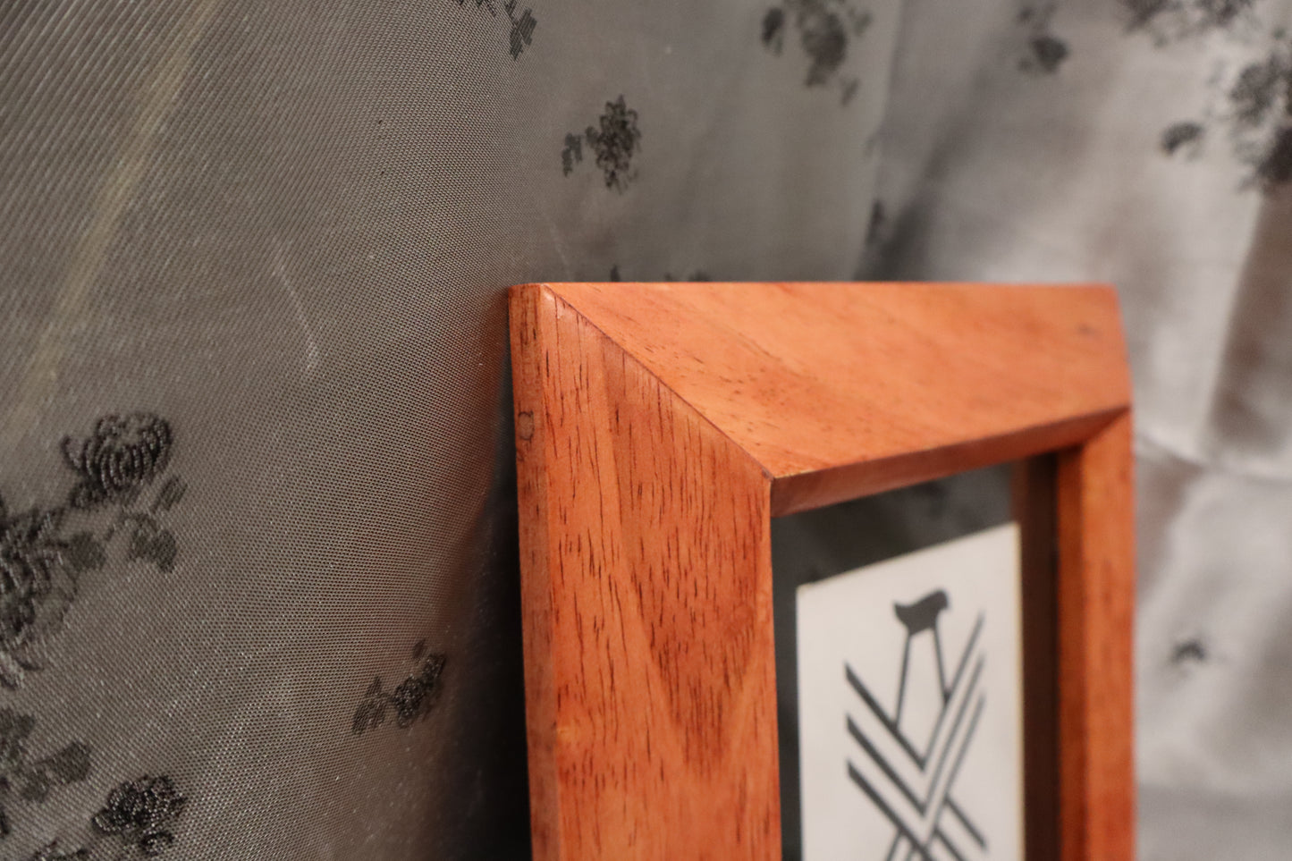 7x8 Maple Picture Frame with Red stain and 5x6 mat (#27)