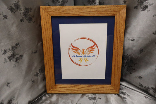 12x10 Red Oak Picture Frame with Walnut Stain and 8x10 Mat (#29)