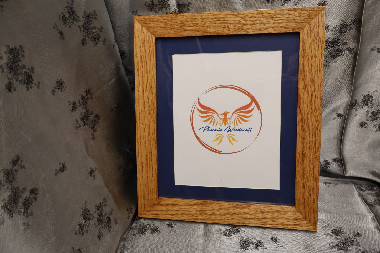 12x10 Red Oak Picture Frame with Walnut Stain and 8x10 Mat (#29)