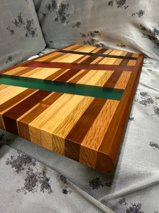 Charcuterie Board #163 - Red Oak, White Oak, American Cherry, Indian Mahogany and Maple
