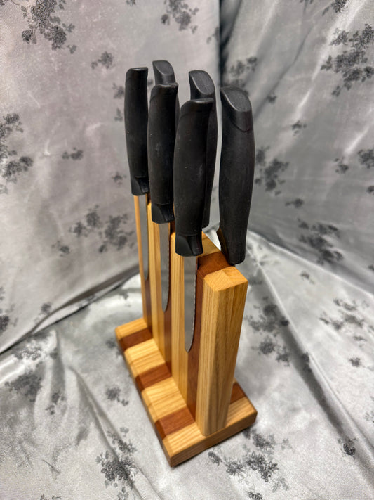 Knife Block #29 - Red Oak and American Cherry