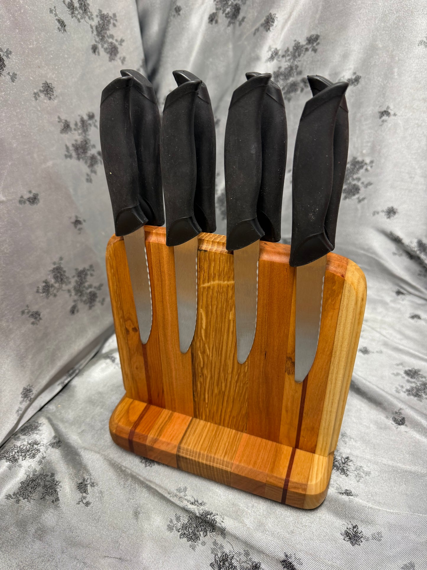 Knife Block #22 - Red Oak, American Cherry and African Mahogany
