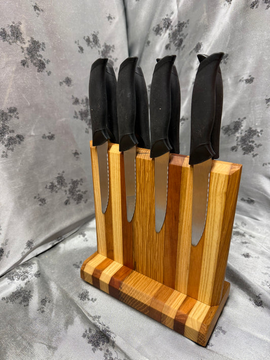 Knife Block #24 - Red Oak, White Oak and American Cherry