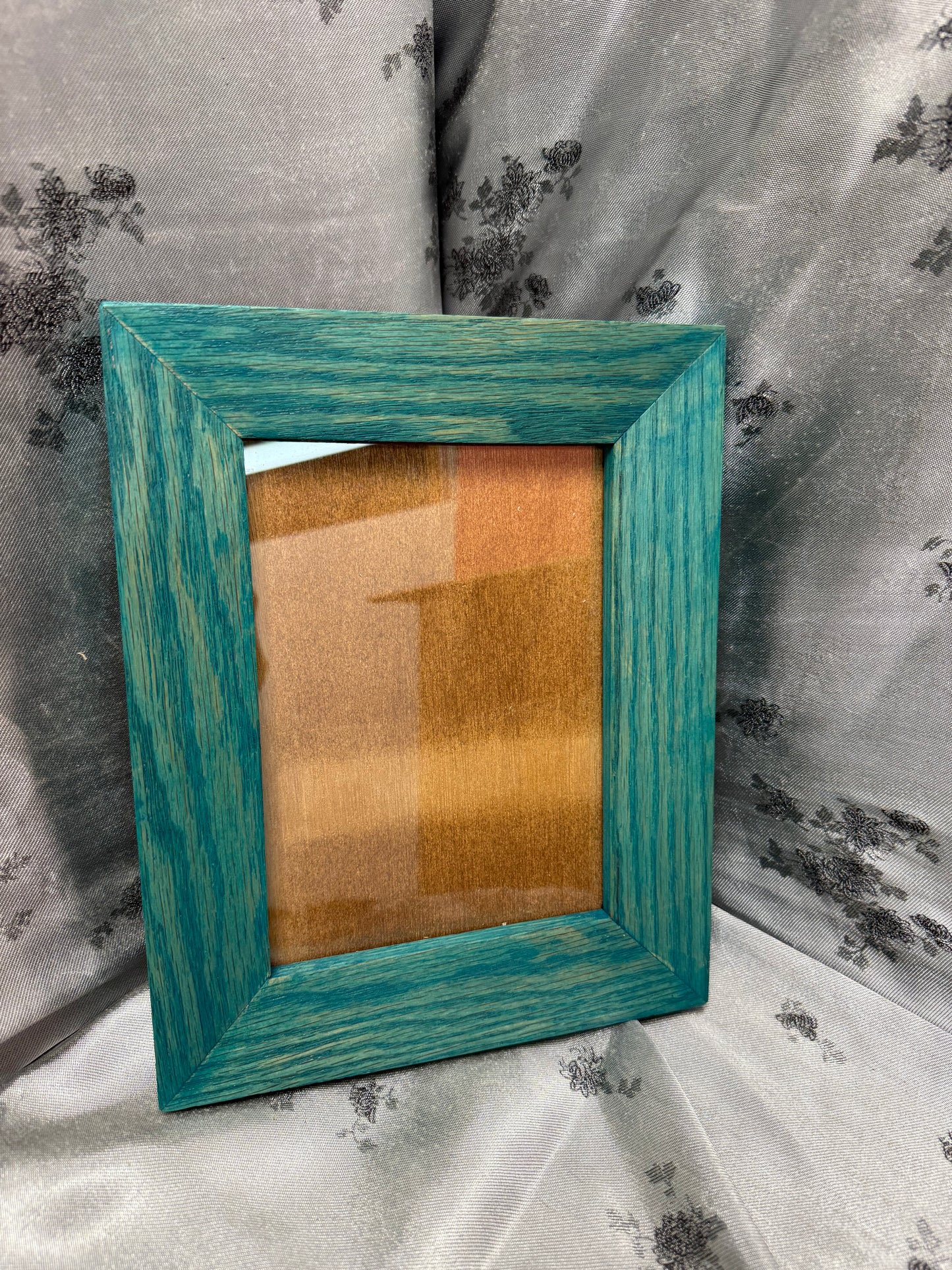 5x7 Picture Frame #46 - Red Oak with Viridian Green Stain