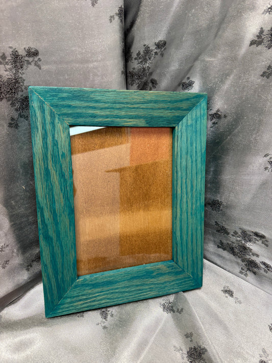 5x7 Picture Frame #46 - Red Oak with Viridian Green Stain